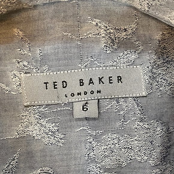 Men's Ted Baker London Grey/White Stripe Button Down Dress Shirt‎ Size 6 (2XL) - Picture 4 of 8